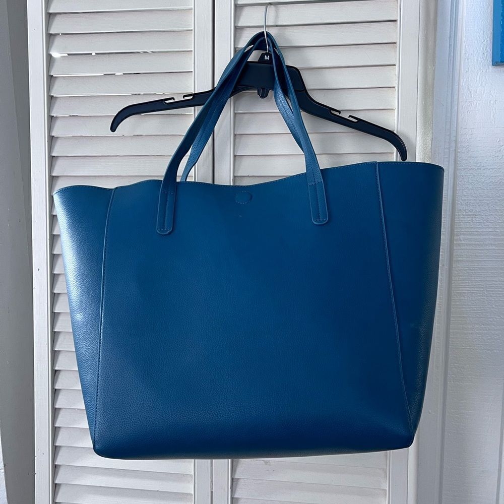 Blue leather bag